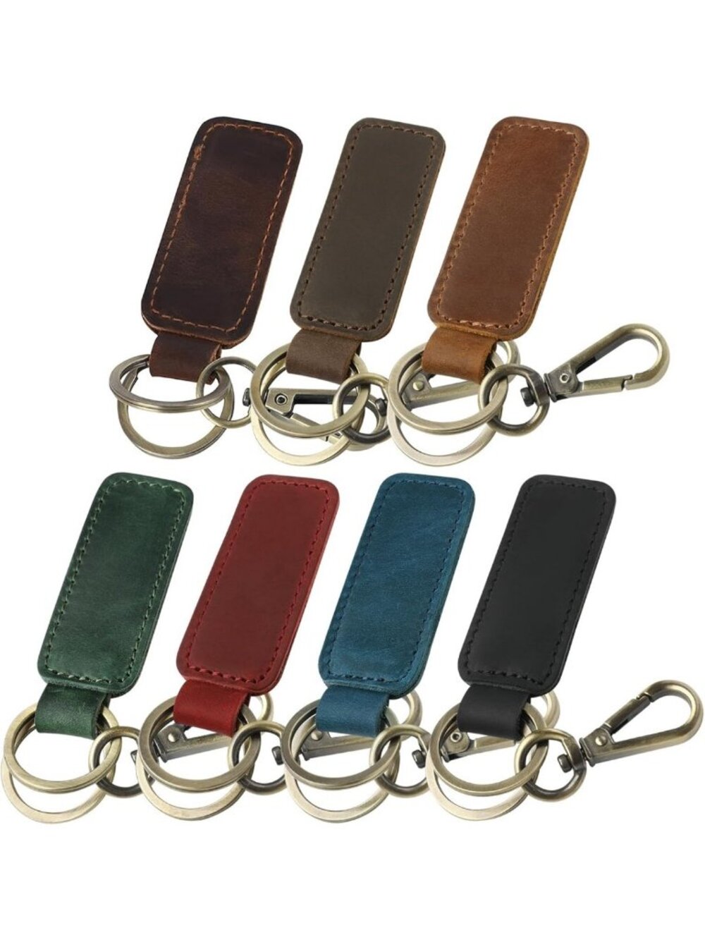 Genuine Leather Universal Car Keychain Holder for Men & Women - Stylish Key Fob